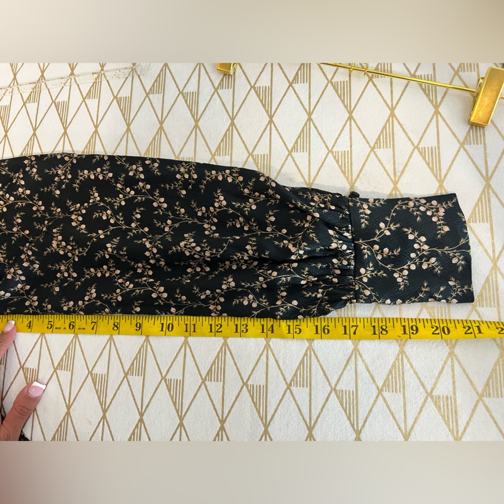 Jonathan Simkhai Hammered Silk Keyhole Tie-Front Asymmetrical Floral Dress Sz 1 - Picture 10 of 14